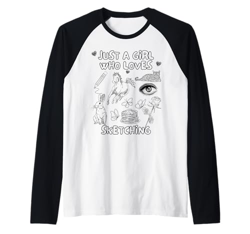 Just A Girl Who Loves Sketching Damen Artbook Sketching Raglan Just A Girl Who Loves Sketching Damen Artbook Sketching Raglan von Cute Aesthetic Sketch Artist Creative Artist Merch