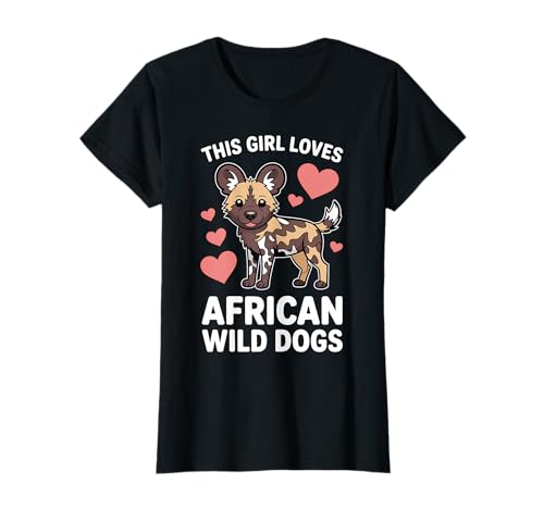 African Wild Dogs Girl Lustiger afrikanischer Wildhund T-Shirt von Cute African Wild Dog Fun African Wild Dog Design