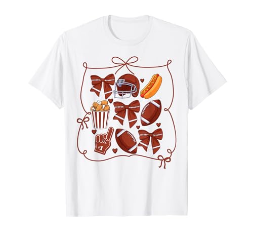 Kokette Schleife Fußball Kinder Jugend Mädchen Fußball Mama Spiel Tag T-Shirt Kokette Schleife Fußball Kinder Jugend Mädchen Fußball Mama Spiel Tag T-Shirt von Cute American Football Coquette Bow Designs Co.