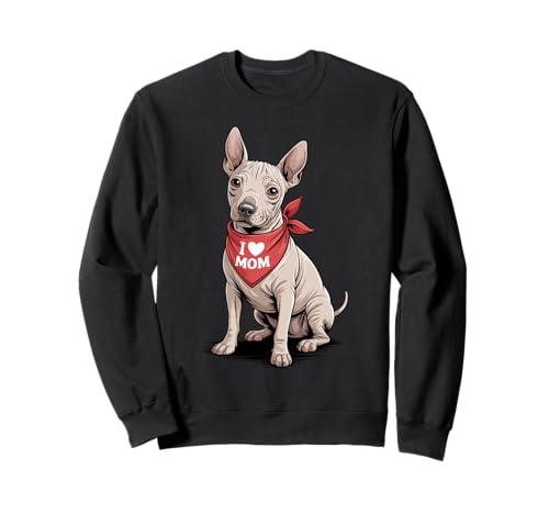 Ich Liebe Mama American Hairless Terrier Lover Dog Muttertag Sweatshirt von Cute American Hairless Terrier Mom Dog Lover