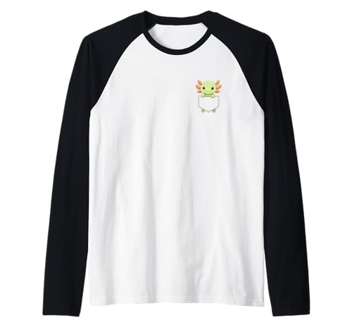 Kinder Frauen Männer Lustiges Tier In Tasche Niedliche Tasche Axolotl Raglan von Cute Animal In Pocket Funny Axolotl In Pocket s