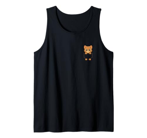 Lustiges Kätzchen-Tier in der Tasche für Kinder, Damen, Herren, niedliche Katze Tank Top von Cute Animal In Pocket Funny Cat In Pocket shirt