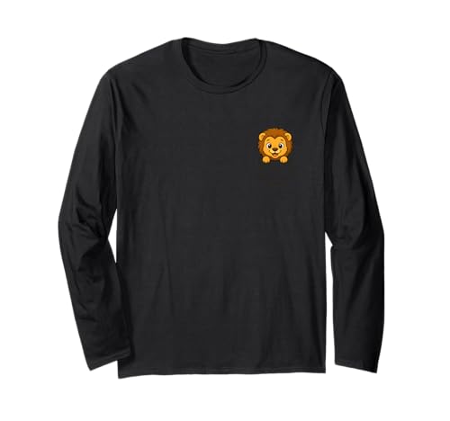 Lustiges Tier in der Tasche für Kinder, Damen, Herren, niedlicher Löwe Langarmshirt von Cute Animal In Pocket Funny Lion In Pocket shirt