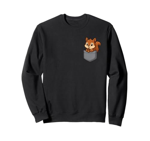 Eichhörnchen in der Brusttasche Lustig Niedlich Eichhörnchen Shirt Herren Damen Sweatshirt von Cute Animal Lovers Squirrel Pocket Gifts