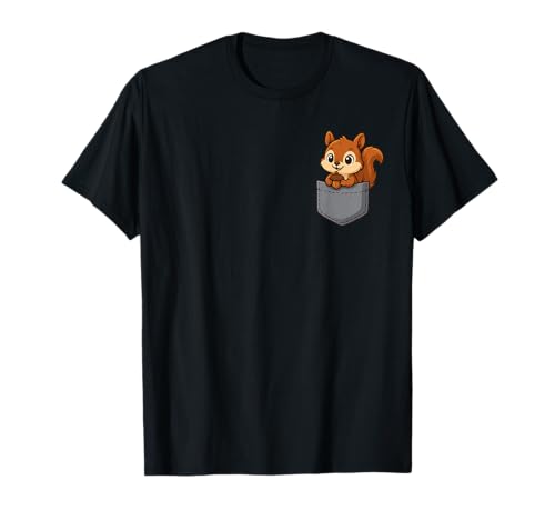 Eichhörnchen in der Brusttasche Lustig Niedlich Eichhörnchen Shirt Herren Damen T-Shirt von Cute Animal Lovers Squirrel Pocket Gifts