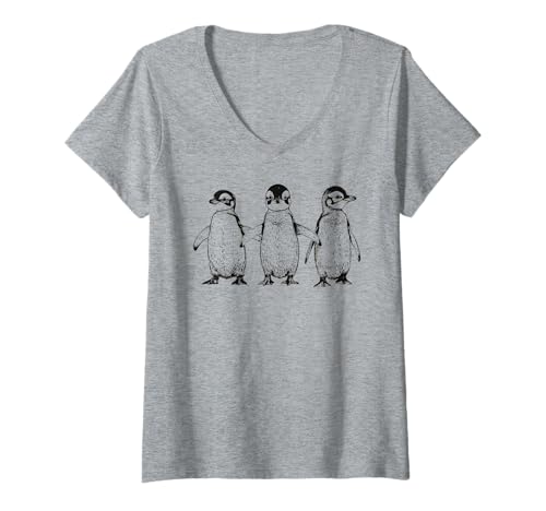 Damen Entzückende Baby-Pinguine für Kinder – Tierliebhaber T-Shirt mit V-Ausschnitt von Cute Animal Lovers Tops