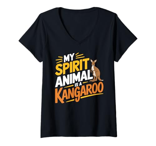 Damen My Spirit Animal Is A Kangaroo - Cute & Funny Animal Love T-Shirt mit V-Ausschnitt Damen My Spirit Animal Is A Kangaroo - Cute & Funny Animal Love T-Shirt mit V-Ausschnitt von Cute Animal Spirit Vibes