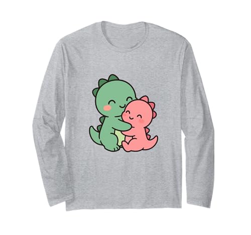 Baby Dinosaurier Cuddle Cartoon Dino Design Langarmshirt von Cute Animal by Lumi Art