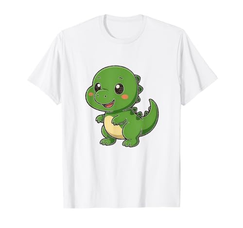 Niedliches Kawaii-Baby-Cartoon-Dinosaurier-Design T-Shirt von Cute Animal by Lumi Art