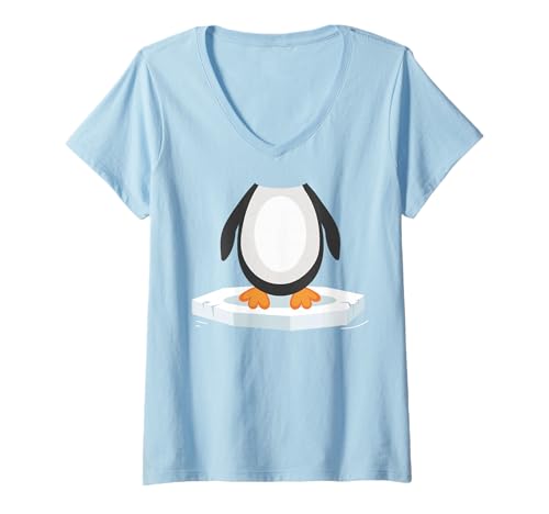 Damen Pinguin Body Cartoon Kostüm Halloween & Party Grafik T-Shirt mit V-Ausschnitt Damen Pinguin Body Cartoon Kostüm Halloween & Party Grafik T-Shirt mit V-Ausschnitt von Cute Animal & Dress-Up Costume Graphics