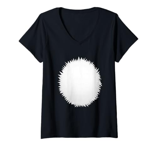 Damen Süßes weißes Tier-Bauchkostüm für Panda, Hase, Fuchs und mehr T-Shirt mit V-Ausschnitt Damen Süßes weißes Tier-Bauchkostüm für Panda, Hase, Fuchs und mehr T-Shirt mit V-Ausschnitt von Cute Animal & Dress-Up Costume Graphics