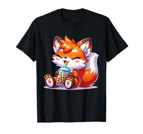 Kawaii Bubble Tea Fuchs Lustiger Manga Anime Kinder Damen T-Shirt Kawaii Bubble Tea Fuchs Lustiger Manga Anime Kinder Damen T-Shirt von Cute Anime Fox Otaku Bubble Tea Gift