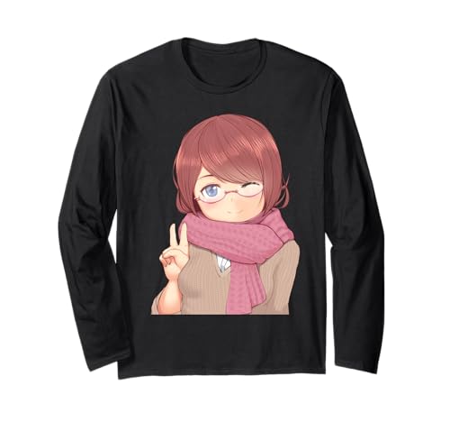 Niedliches Anime-Mädchen, lustiges Unisex-Design für Männer und Frauen Langarmshirt von Cute Anime Girl Funny unisex Design Men Women Tee