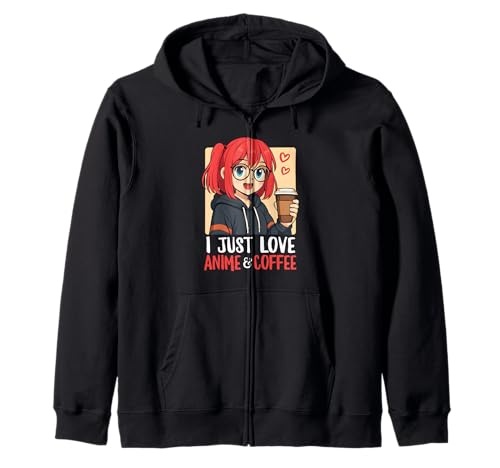 Ich Liebe einfach Anime & Coffee EIN süßes Japanisches Mädchen Otaku Kapuzenjacke von Cute Anime Girl With Coffee Japanese Cartoon