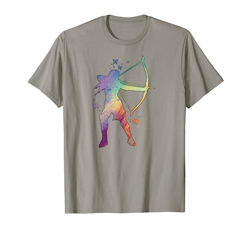 Bogenschießen Bogenschießen Mädchen Silhouette Bogenschießen Liebhaber T-Shirt von Cute Archer Girl Archery