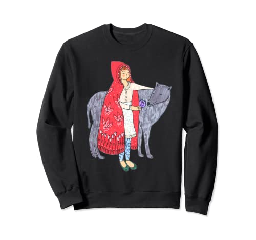 Rotkäppchen Nette Kunst Märchen Magic Kids Story Sweatshirt Rotkäppchen Nette Kunst Märchen Magic Kids Story Sweatshirt von Cute Art Illustrations