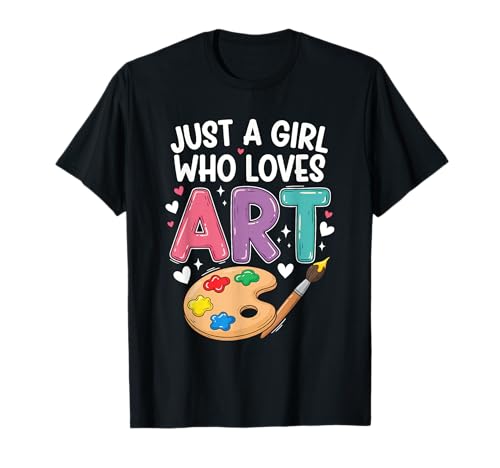 EIN Mädchen, das Kunst liebt Süße Mädchen für den Schulanfang T-Shirt EIN Mädchen, das Kunst liebt Süße Mädchen für den Schulanfang T-Shirt von Cute Art Lovers For Kids Boys Girls Women