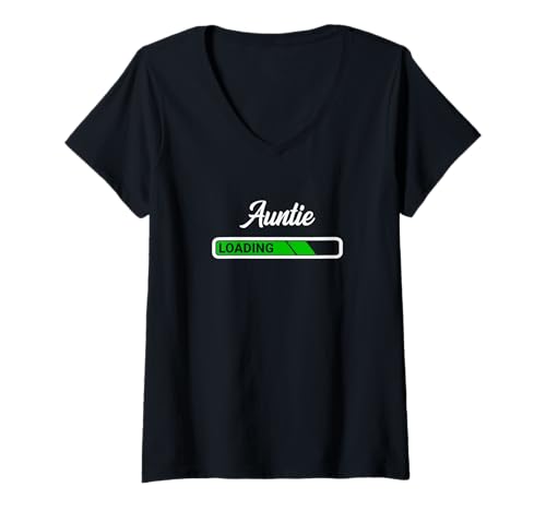 Damen Auntie Loading Cute Future Auntie T-Shirt mit V-Ausschnitt Damen Auntie Loading Cute Future Auntie T-Shirt mit V-Ausschnitt von Cute Auntie Loading Shirt