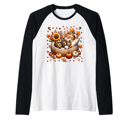 Fall Corgi Graphic for Women Men Kids Cute Autumn Sleep Raglan Fall Corgi Graphic for Women Men Kids Cute Autumn Sleep Raglan von Cute Autumn Fall Corgi Gifts For Corgi Lovers
