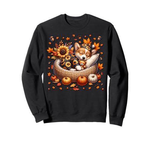Fall Corgi Graphic for Women Men Kids Cute Autumn Sleep Sweatshirt Fall Corgi Graphic for Women Men Kids Cute Autumn Sleep Sweatshirt von Cute Autumn Fall Corgi Gifts For Corgi Lovers