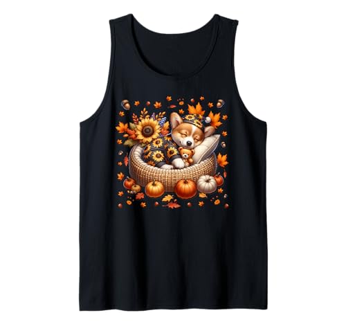 Fall Corgi Graphic for Women Men Kids Cute Autumn Sleep Tank Top Fall Corgi Graphic for Women Men Kids Cute Autumn Sleep Tank Top von Cute Autumn Fall Corgi Gifts For Corgi Lovers