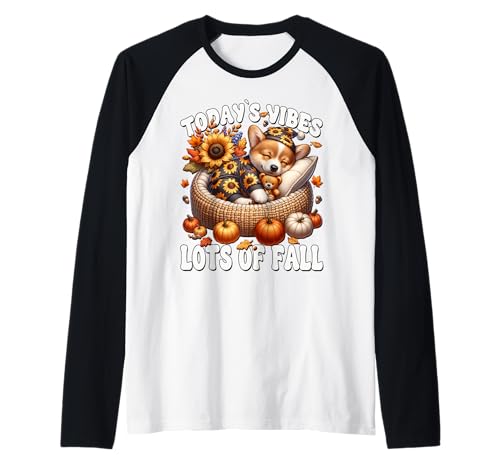 Fall Corgi Graphic for Women Men and Kids Funny Autumn Vibes Raglan Fall Corgi Graphic for Women Men and Kids Funny Autumn Vibes Raglan von Cute Autumn Fall Corgi Gifts For Corgi Lovers