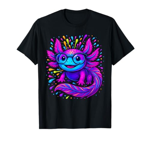 Axolotl Schöne Bunte Kunst Axolotl Herren Damen Kinder T-Shirt von Cute Axolotl Anime Axolotl Apparel