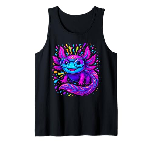 Axolotl Schöne Bunte Kunst Axolotl Herren Damen Kinder Tank Top von Cute Axolotl Anime Axolotl Apparel