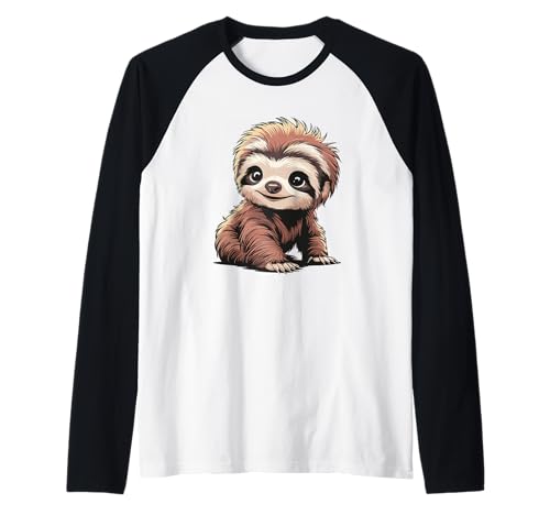 Entzückende Baby-Faultier-Grafik Raglan Entzückende Baby-Faultier-Grafik Raglan von Cute Baby Animal Sloth Illustration