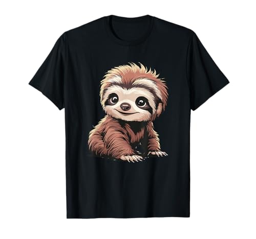 Entzückende Baby-Faultier-Grafik T-Shirt von Cute Baby Animal Sloth Illustration