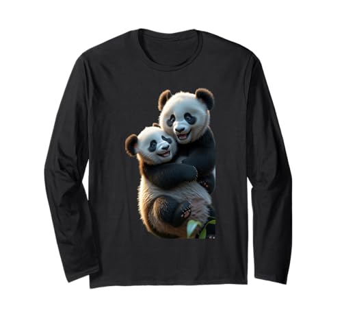 Niedliches Bambus-Panda-Motiv, lustiges Unisex-Design für Männer und Frauen Langarmshirt von Cute Bamboo Panda Funny Unisex Design For Tee