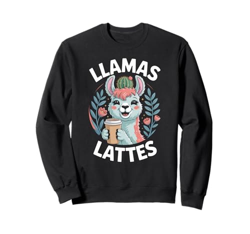 Lustiger Spruch Lamas Lattes Kaffee Tier Humor Frauen Männer Sweatshirt Lustiger Spruch Lamas Lattes Kaffee Tier Humor Frauen Männer Sweatshirt von Cute Barista Vibes Pastel Morning Cozy Mother Mom