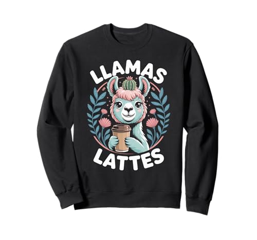 Lustiger Spruch Lamas Lattes Kaffee Tier Humor Frauen Männer Sweatshirt von Cute Barista Vibes Pastel Morning Cozy Mother Mom