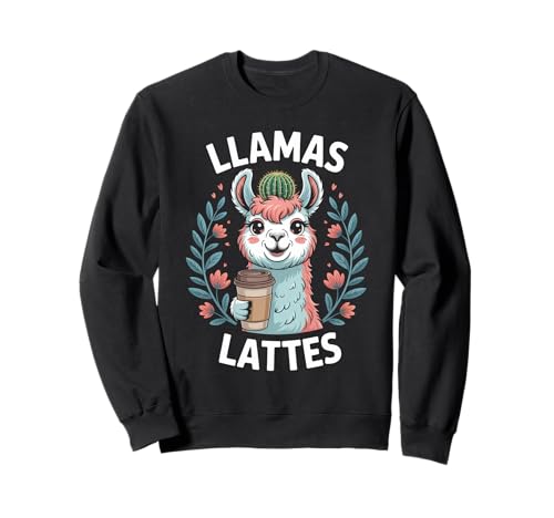 Lustiger Spruch Lamas Lattes Kaffee Tier Humor Frauen Männer Sweatshirt von Cute Barista Vibes Pastel Morning Cozy Mother Mom