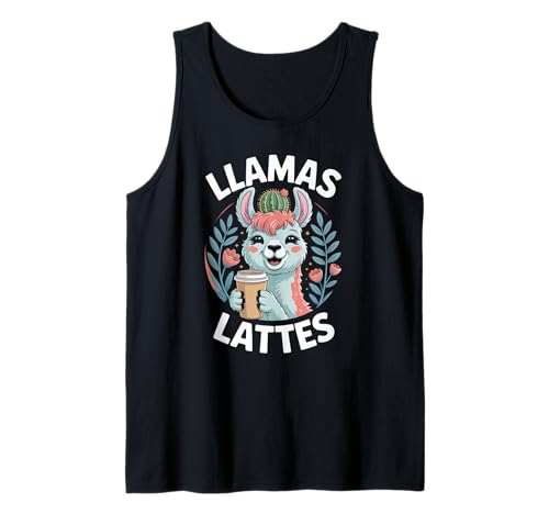 Lustiger Spruch Lamas Lattes Kaffee Tier Humor Frauen Männer Tank Top von Cute Barista Vibes Pastel Morning Cozy Mother Mom