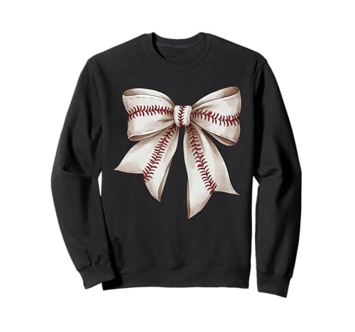 Niedliche Baseball-Kokettschleife für Frauen und Mädchen, Baseball-Mama Sweatshirt von Cute Baseball Coquette Bow Shirts