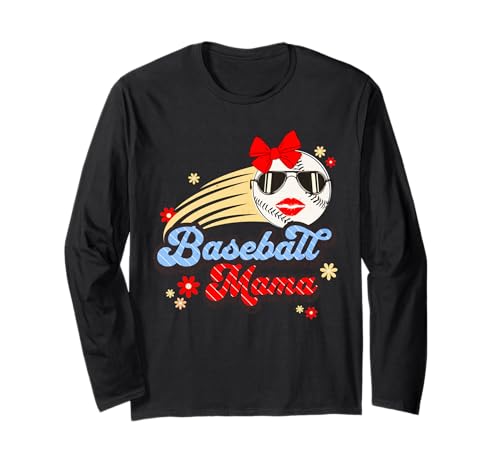 Damen Cute Game Day Fun Ballpark Mama Real Baseball Mama Langarmshirt Damen Cute Game Day Fun Ballpark Mama Real Baseball Mama Langarmshirt von Cute Baseball Drip Ballpark Fan Items For Moms