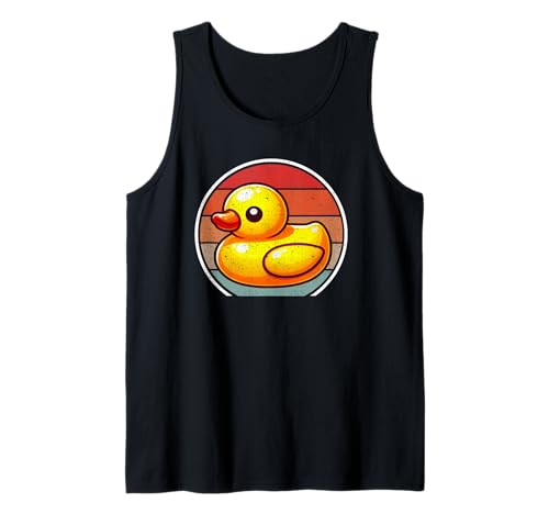 Badeente Entchen Ente Grafik Badespielzeug Byos Kinder Retro Tank Top von Cute Bath Toy Rubber Duck Accesories & Stuff