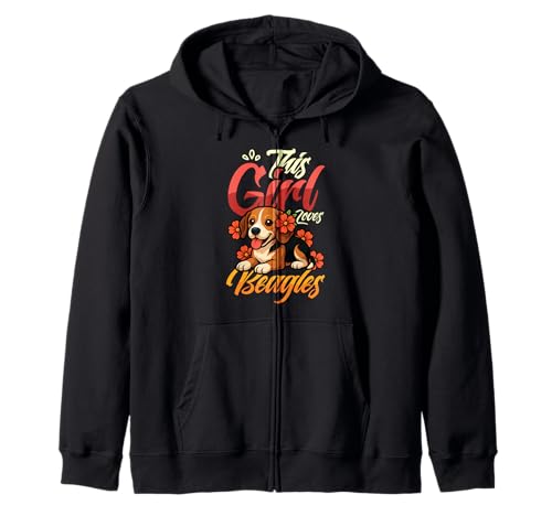 Dieses Mädchen liebt Beagles, Hundemädchen, Beagle Kapuzenjacke von Cute Beagle Designs for Girls & Women