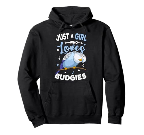 Just A Girl Who Loves Wellensittiche / Wellensittich-Mädchen, Blau Pullover Hoodie von Cute Bird Lover Tees & Gift Ideas