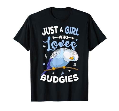 Just A Girl Who Loves Wellensittiche / Wellensittich-Mädchen, Blau T-Shirt von Cute Bird Lover Tees & Gift Ideas