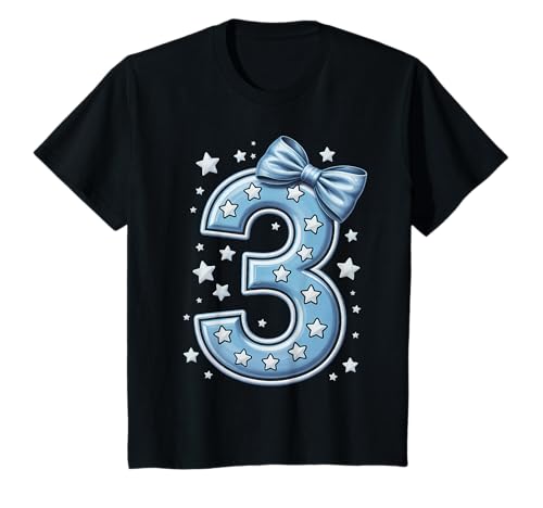 3. Geburtstag Blau Nummer 3 Sterne 3 Jahre alte Jungen Mädchen Kinder T-Shirt 3. Geburtstag Blau Nummer 3 Sterne 3 Jahre alte Jungen Mädchen Kinder T-Shirt von Cute Birthday Gifts for Kids with Stars