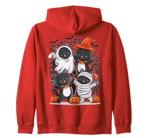 Retro Schwarze Katze Hexe gruselig Halloween Kürbis Frauen Kinder Kapuzenjacke von Cute Black Cats Pumpkin Halloween Costume Fall