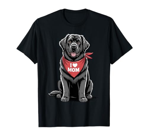 Ich Liebe Mama Neufundland Hundeliebhaber Muttertag T-Shirt von Cute Black Newfie Mom Dog Lover