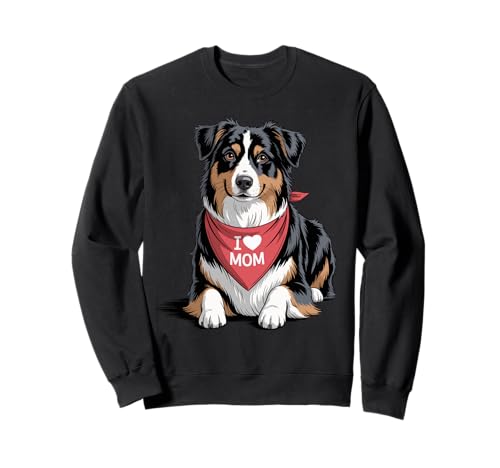Ich Liebe Mama Australian Shepherd Lover Dog Muttertag Sweatshirt Ich Liebe Mama Australian Shepherd Lover Dog Muttertag Sweatshirt von Cute Black Tri Aussie Mom Dog Lover