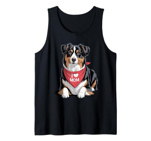 Ich Liebe Mama Australian Shepherd Lover Dog Muttertag Tank Top von Cute Black Tri Aussie Mom Dog Lover