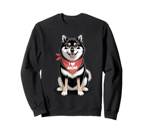Ich Liebe Mama Shiba Inu Lover Hund Muttertag Sweatshirt von Cute Black and Tan Shiba Mom Dog Lover
