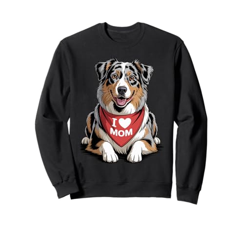 Ich Liebe Mama Australian Shepherd Lover Dog Muttertag Sweatshirt von Cute Blue Merle Aussie Mom Dog Lover