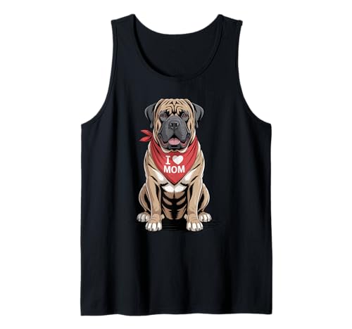Ich Liebe Mama Boerboel Lover Dog Muttertag Tank Top von Cute Boerboel Mom Dog Lover