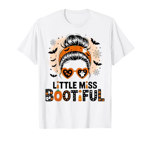 Little Miss Bootiful Messy Bun Halloween Kostüme Mädchen Kind T-Shirt Little Miss Bootiful Messy Bun Halloween Kostüme Mädchen Kind T-Shirt von Cute Boo Messy Bun Halloween Costumes tee Girl